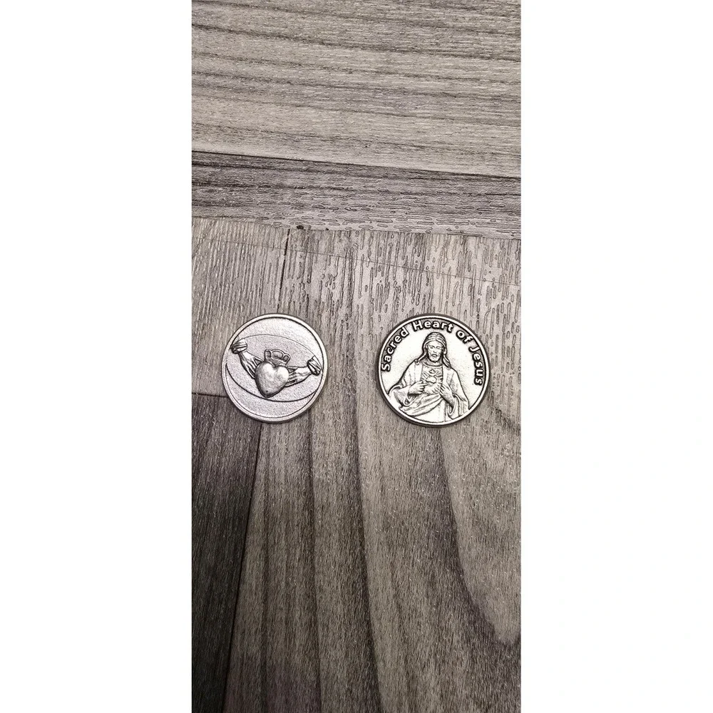Sacred Heart of Jesus Religious Tokens Set Of 2